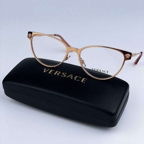 NEW Versace VE1277 1412 Rose Gold Metal Cat Eye Women Eyeglasses - Picture 1 of 13